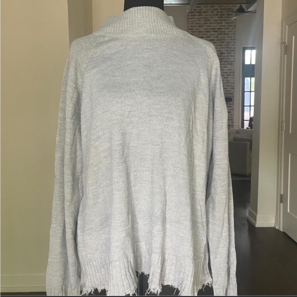Michael Stars Light Gray Ribbed Knit Sweater